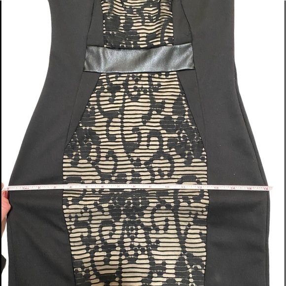 EUC black dress, Sz small, vegan leather, Leather” & Lace. - Picture 15 of 16